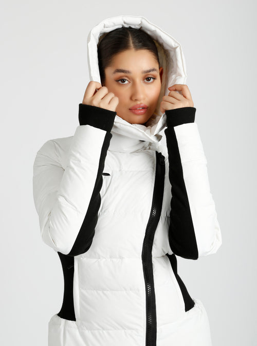 Asymmetrical Mid Puffer Parka - Blanc Noir Online Store
