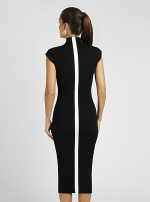 Brianna Mock Neck Dress - Blanc Noir Online Store