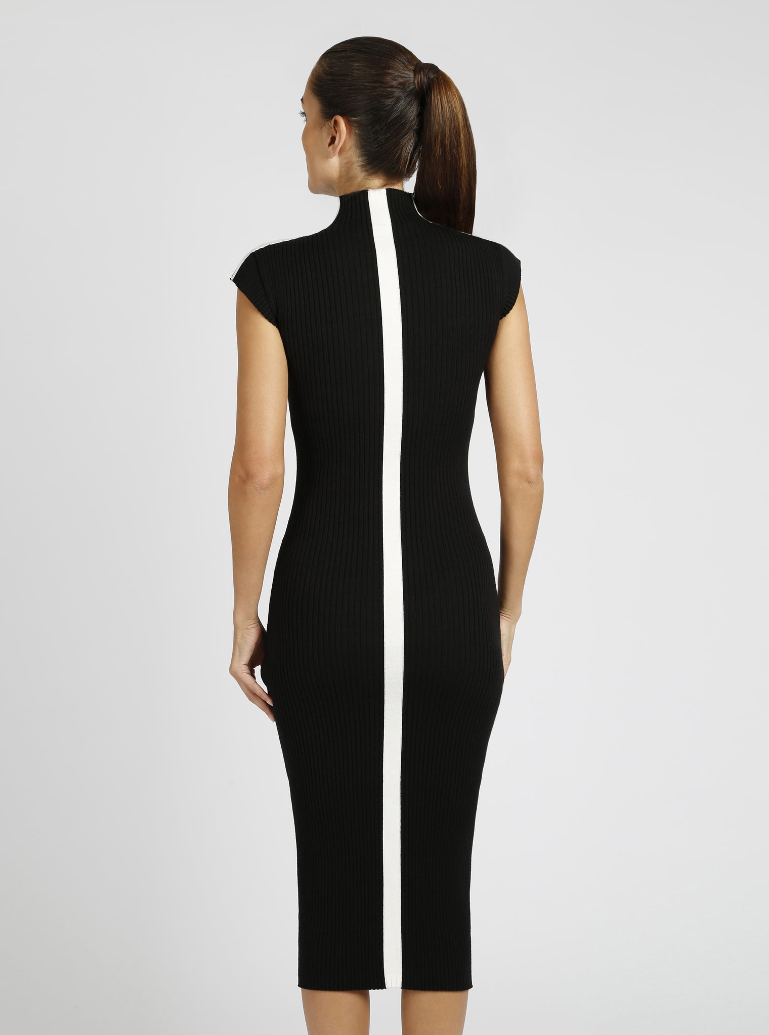 Brianna Mock Neck Dress - Blanc Noir Online Store