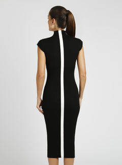 Brianna Mock Neck Dress - Blanc Noir Online Store