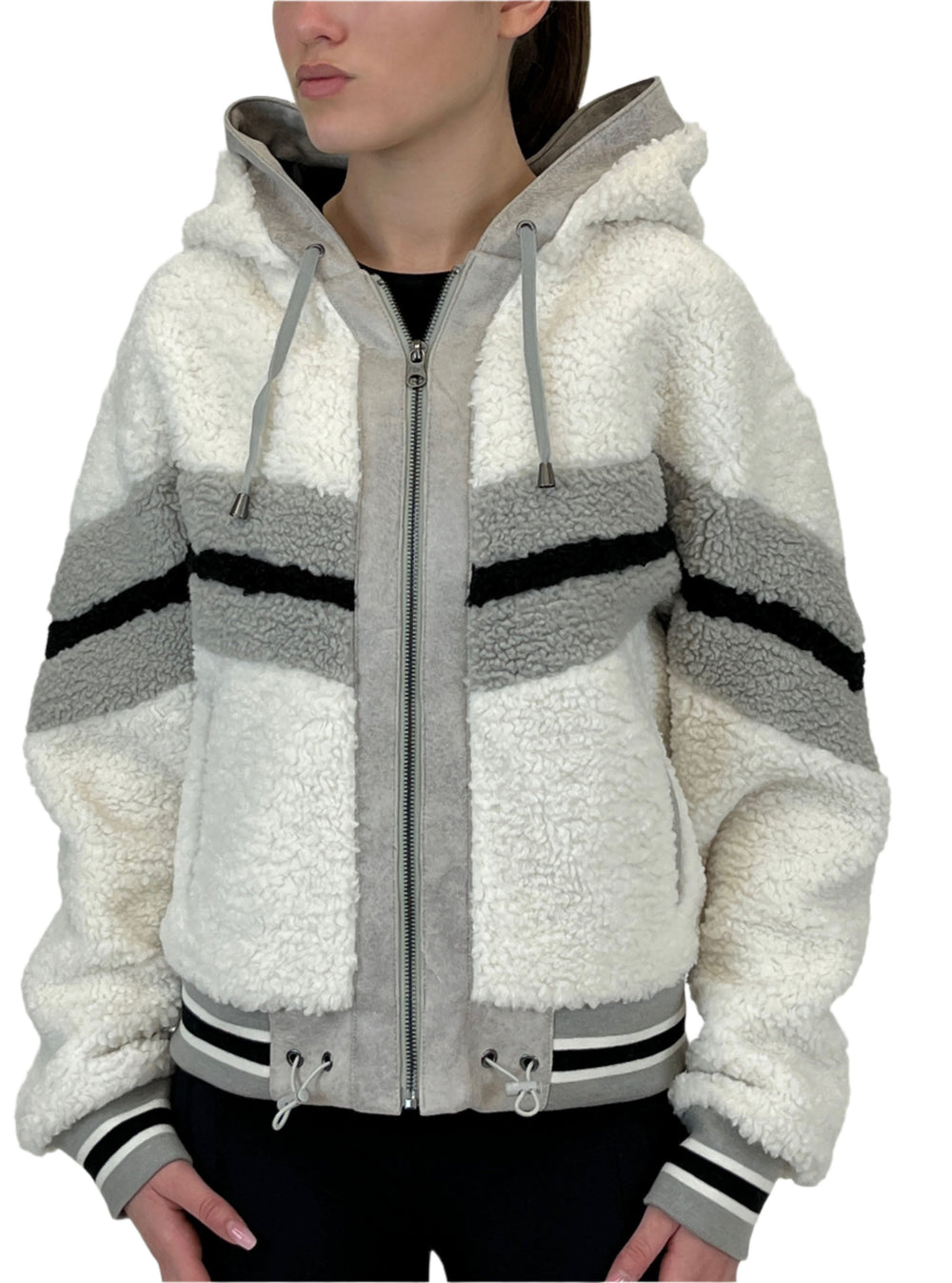 Sporty Shearling Hoodie - Blanc Noir Online Store