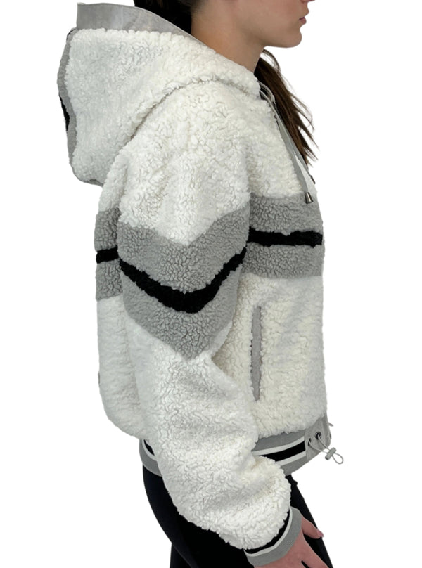 Sporty Shearling Hoodie - Blanc Noir Online Store