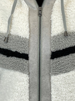 Sporty Shearling Hoodie - Blanc Noir Online Store