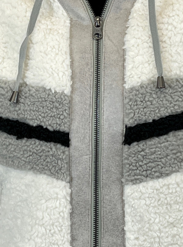 Sporty Shearling Hoodie - Blanc Noir Online Store