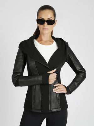 Asym Hooded Moto - Black - Blanc Noir Online Store