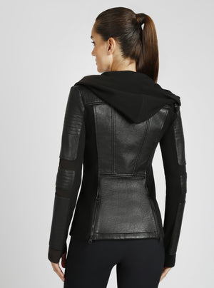 Asym Hooded Moto - Black - Blanc Noir Online Store