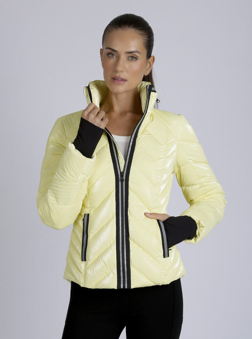 Super Hero Down Filled Puffer With Reflective Trim - Blanc Noir Online Store
