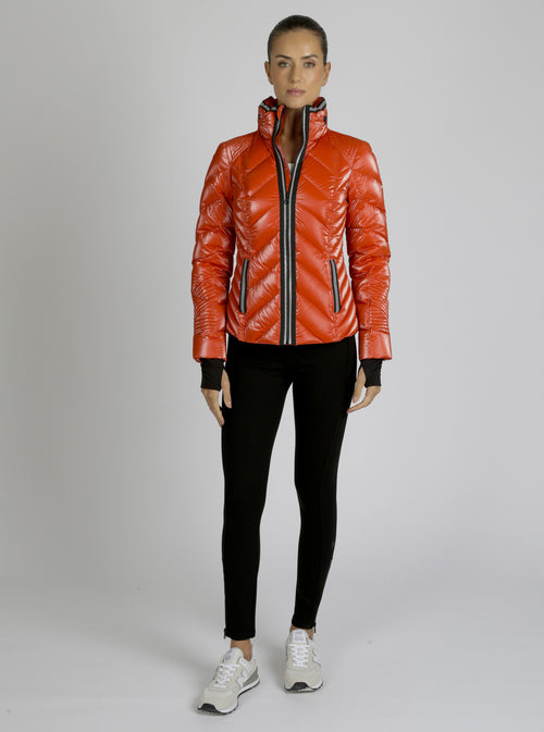 Super Hero Down Filled Puffer With Reflective Trim - Blanc Noir Online Store