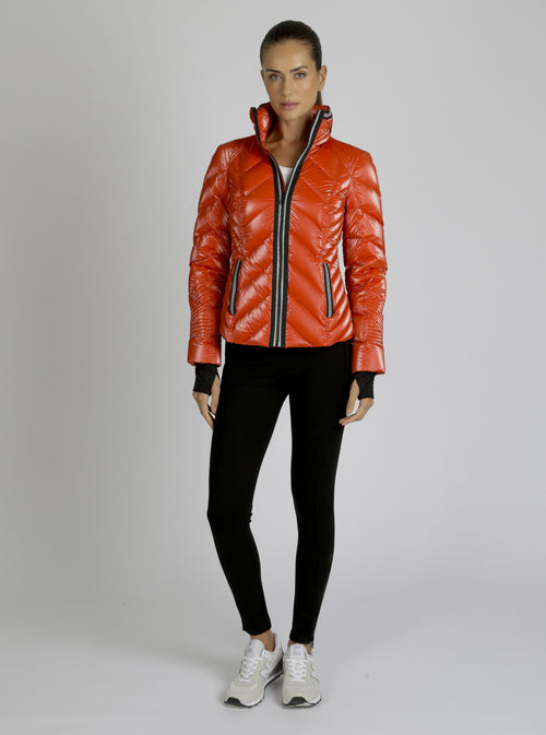 Super Hero Down Filled Puffer With Reflective Trim - Blanc Noir Online Store