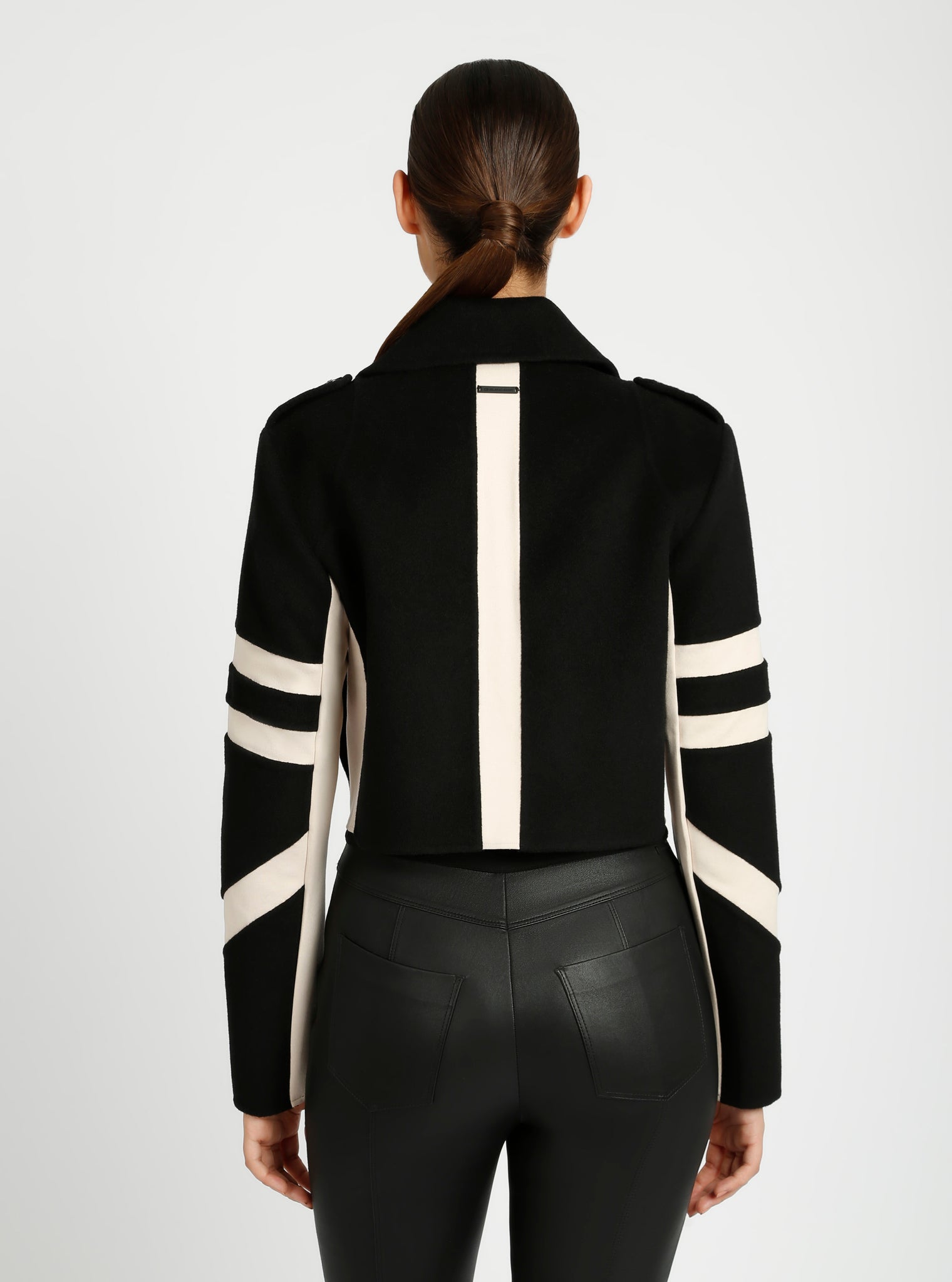 Handmade Wool Crop Jacket - Blanc Noir Online Store