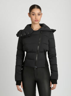 Asymmetrical Puffer Jacket - Blanc Noir Online Store