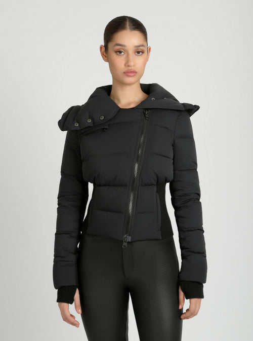 Asymmetrical Puffer Jacket - Blanc Noir Online Store