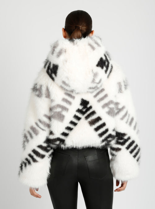 Galena Reversible Faux Fur Hoodie - Blanc Noir Online Store