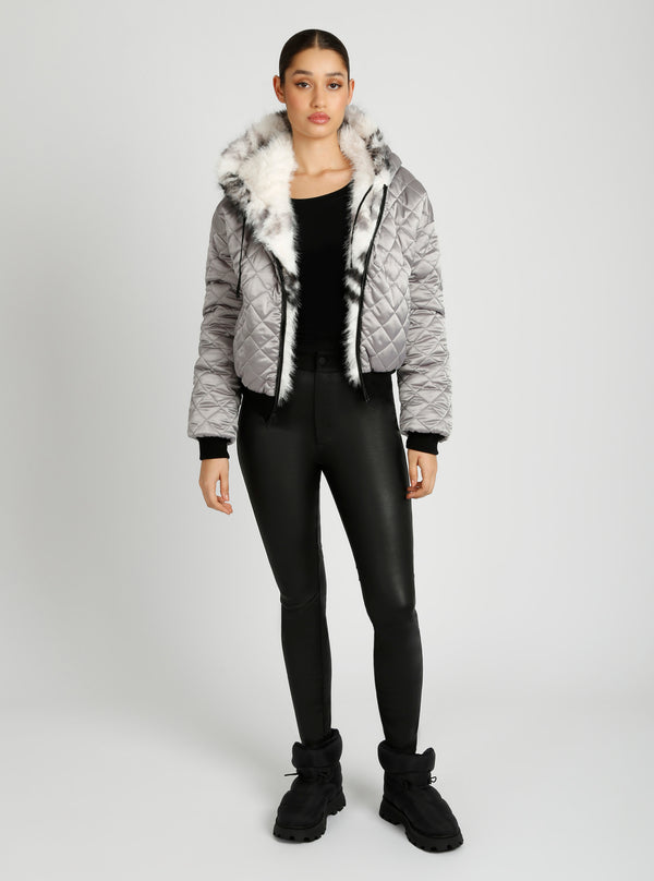 Galena Reversible Faux Fur Hoodie - Blanc Noir Online Store
