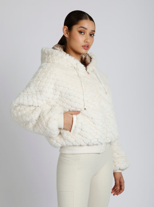 Fawn Reversible Faux Fur Hoodie - Blanc Noir Online Store