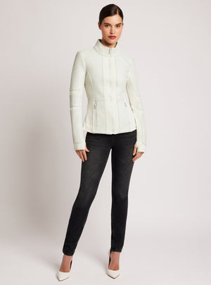 Zip Front Moto Jacket - Blanc Noir Online Store