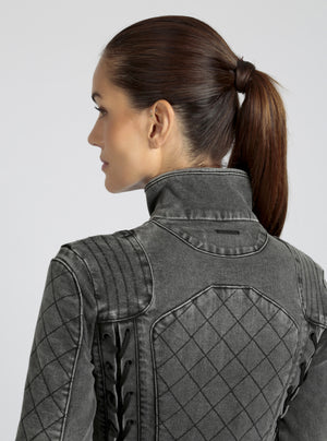 Denim Moto Jacket - Blanc Noir Online Store