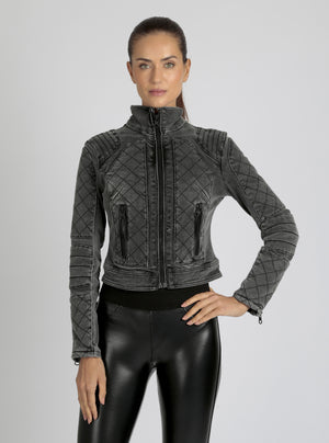 Denim Moto Jacket - Blanc Noir Online Store