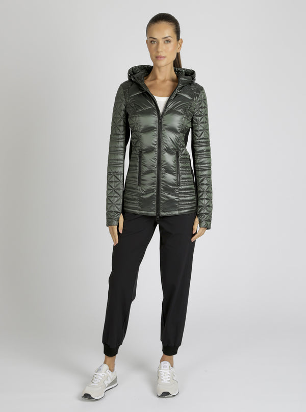 Lightweight Hooded Packable Mid Length Puffer - Blanc Noir Online Store
