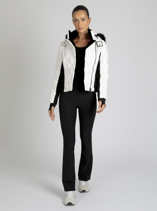 Jet Setter Quilted Down Filled Jacket w/Faux Fur - Blanc Noir Online Store