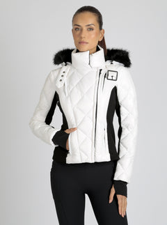Jet Setter Quilted Down Filled Jacket w/Faux Fur - Blanc Noir Online Store