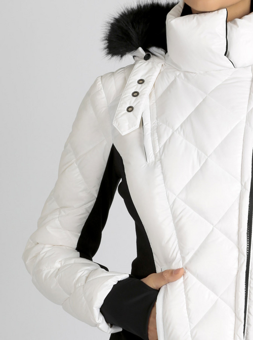 Jet Setter Quilted Down Filled Jacket w/Faux Fur - Blanc Noir Online Store