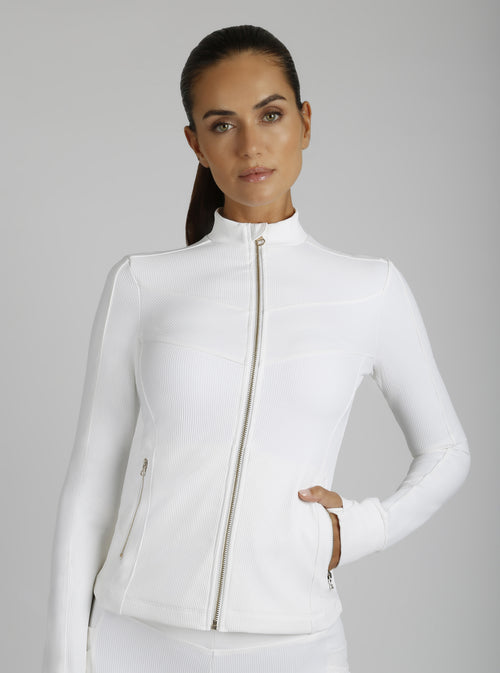 Directional Rib Jacket Gold Trims - Blanc Noir Online Store