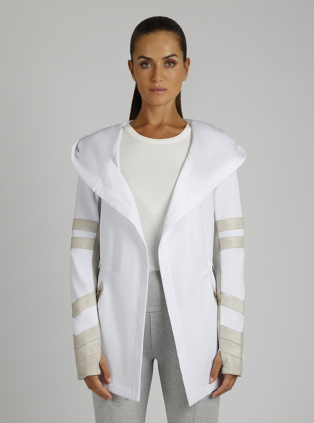 Maitri Sporty Cut Traveler Jacket - Gold Trims - Blanc Noir Online Store