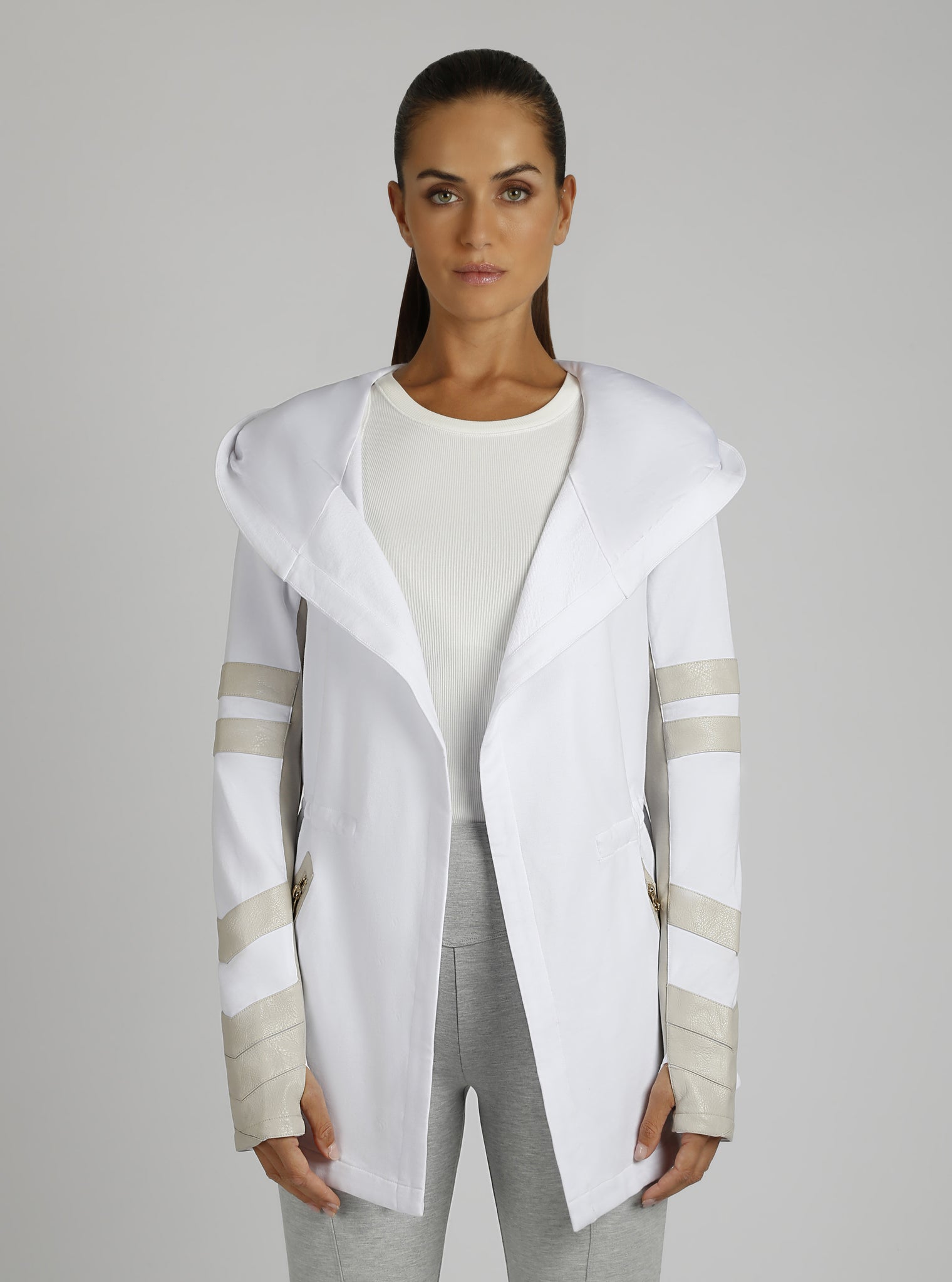 Maitri Sporty Cut Traveler Jacket - Gold Trims - Blanc Noir Online Store