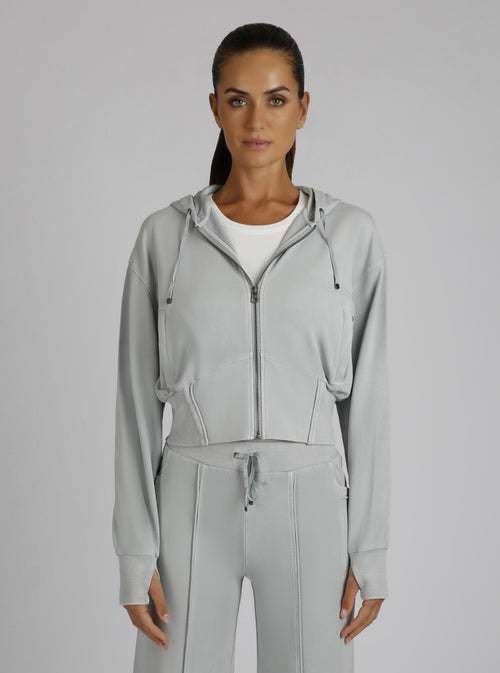 Allegra Raw Edge Hoodie - Blanc Noir Online Store
