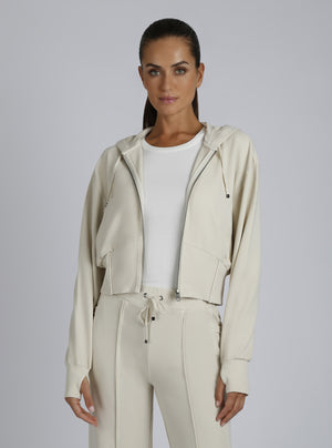 Allegra Raw Edge Hoodie - Blanc Noir Online Store