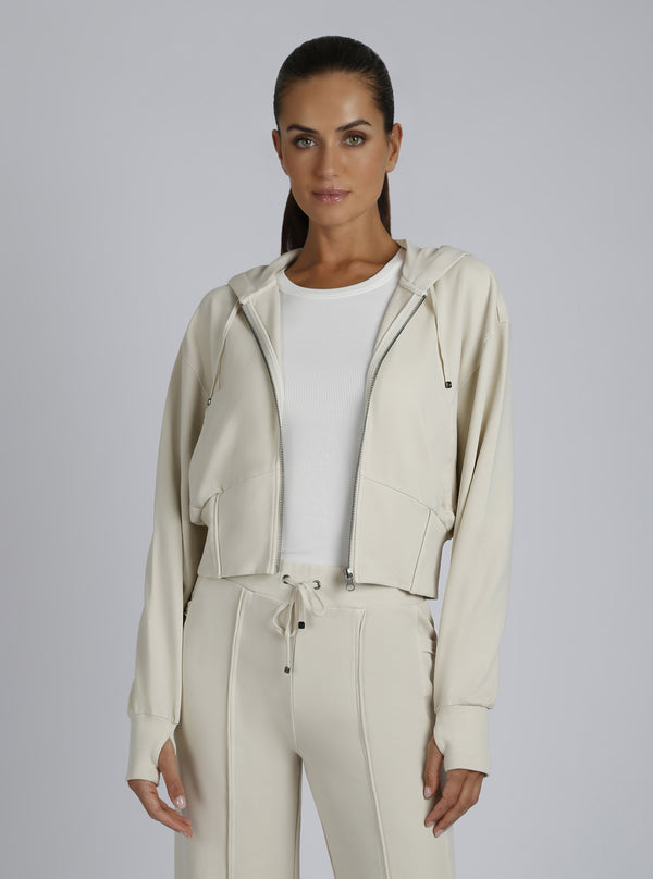 Allegra Raw Edge Hoodie - Blanc Noir Online Store