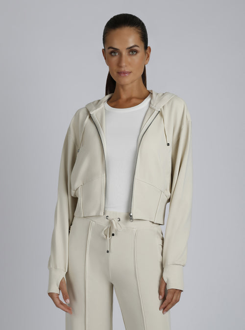 Allegra Raw Edge Hoodie - Blanc Noir Online Store