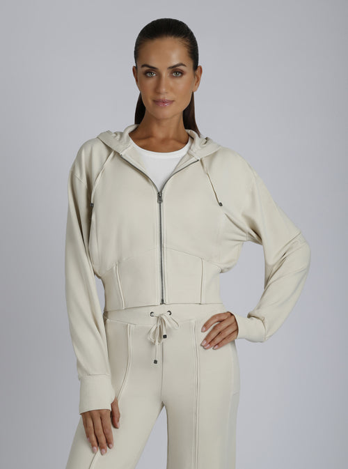 Allegra Raw Edge Hoodie - Blanc Noir Online Store