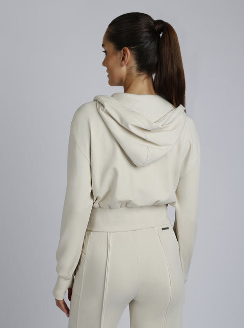 Allegra Raw Edge Hoodie - Blanc Noir Online Store