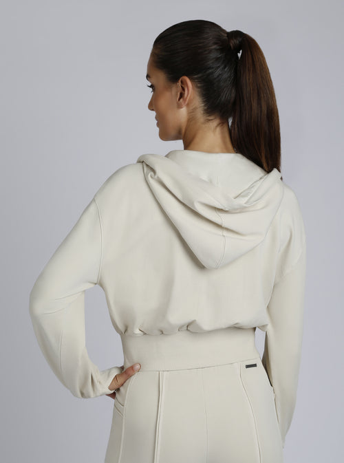 Allegra Raw Edge Hoodie - Blanc Noir Online Store