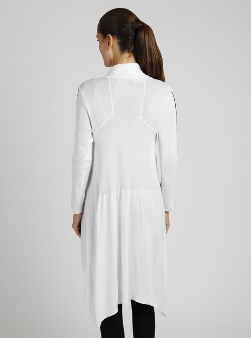 Sporty Drape Front Cardigan - Blanc Noir Online Store