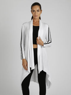 Sporty Drape Front Cardigan - Blanc Noir Online Store