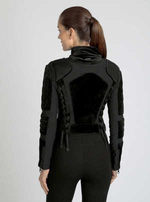 VELOUR MOTO JACKET - Blanc Noir Online Store