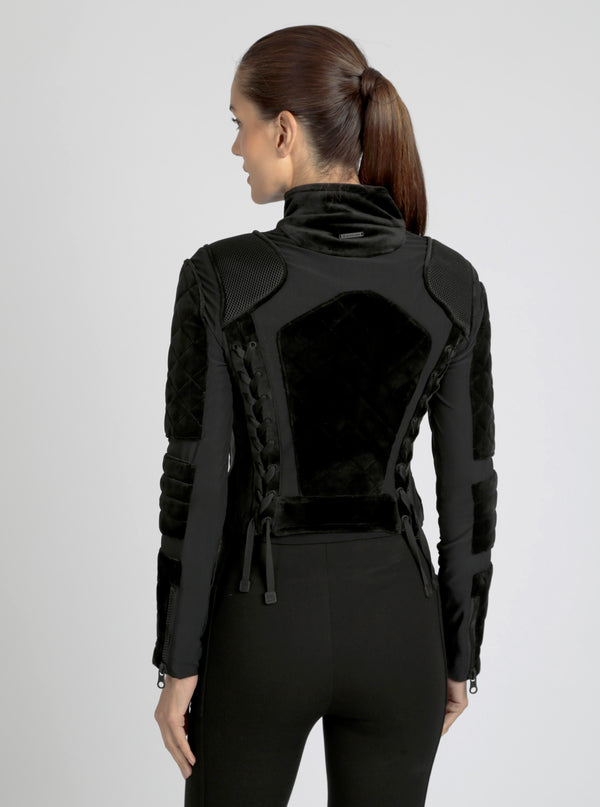 VELOUR MOTO JACKET - Blanc Noir Online Store