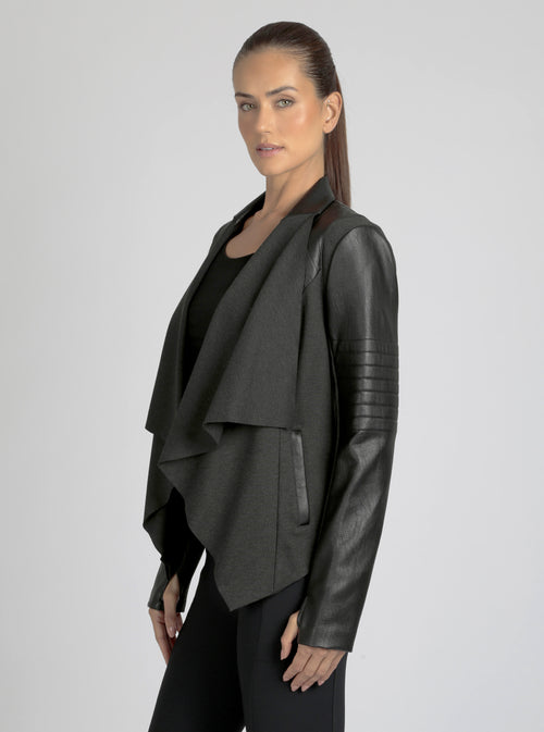 Drape Front Jacket - Blanc Noir Online Store