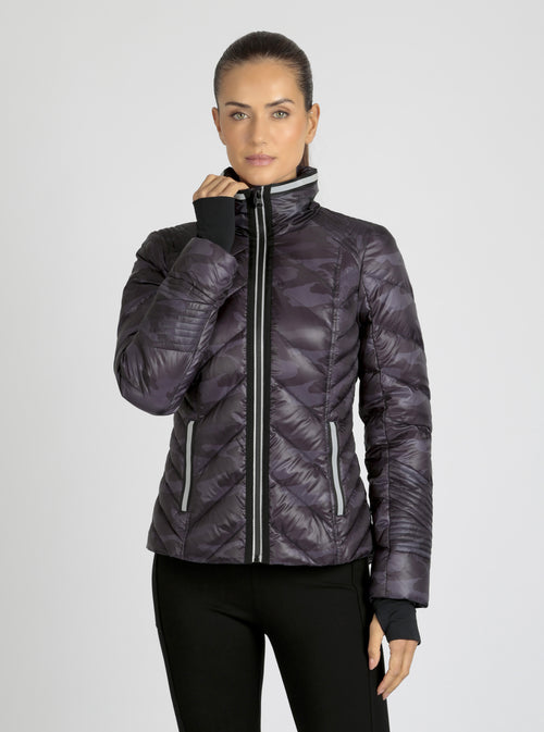 Camo Reflective Puffer Down Filled Super Hero - Blanc Noir Online Store