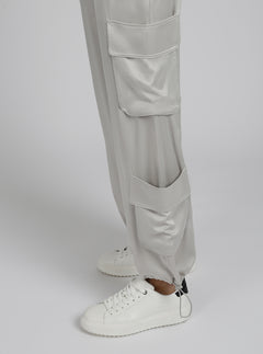 Chelsea Silk Wide Leg Cargo Pant - Blanc Noir Online Store