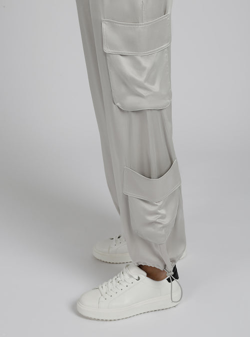 Chelsea Silk Wide Leg Cargo Pant - Blanc Noir Online Store