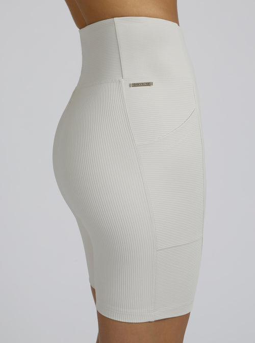 Directional Rib Bike Short Gold Trims - Blanc Noir Online Store