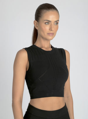 Infinity Crop - Black - Blanc Noir Online Store