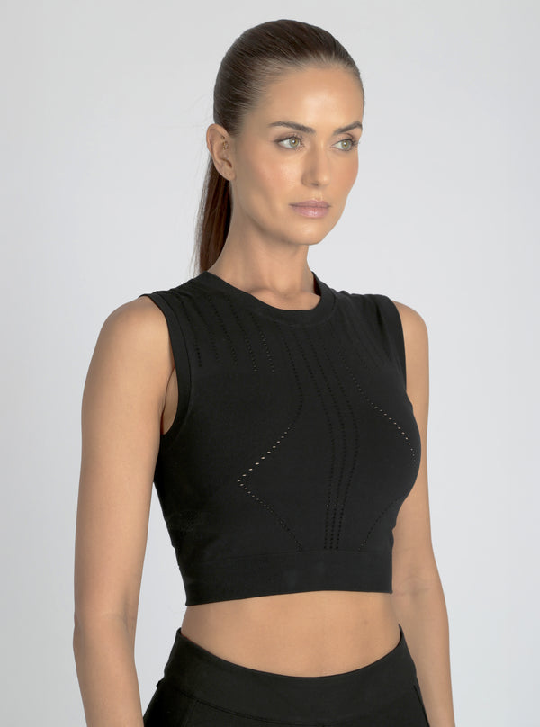 Infinity Crop - Black - Blanc Noir Online Store