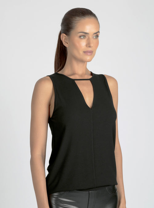 Amara V Neck Top - Blanc Noir Online Store
