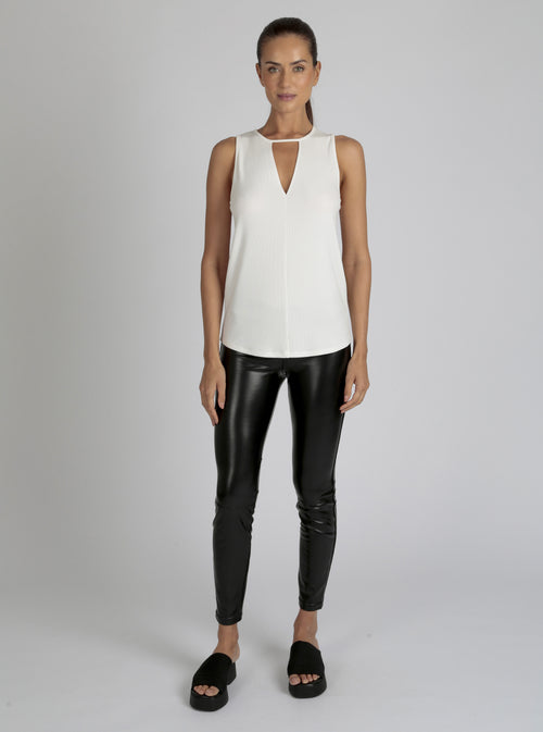 Amara V Neck Top - Blanc Noir Online Store