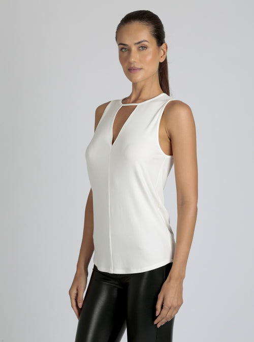 Amara V Neck Top - Blanc Noir Online Store